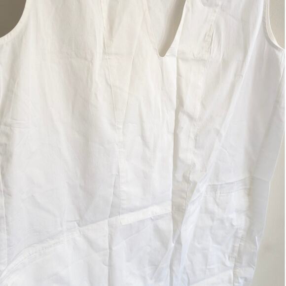 Everlane Women's Cotton Poplin V-Neck Tank Dress Sleeveless White Size 6 - Picture 3 of 13